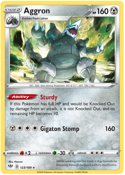 Aggron - 123/189 - Holo Rare