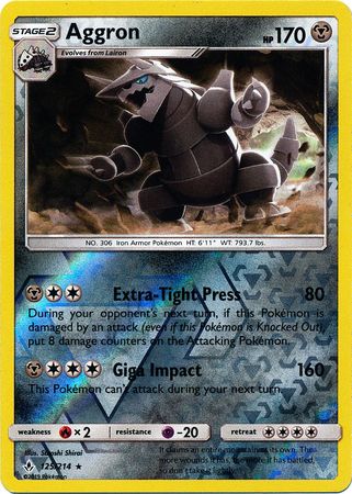 Aggron - 125/214 - Rare Reverse Holo