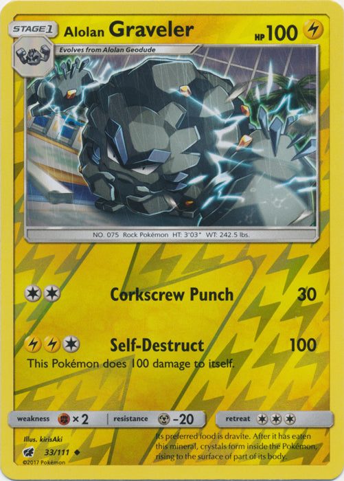 Alolan Graveler - 33/111 - Uncommon Reverse Holo