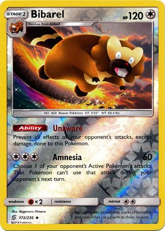 Bibarel - 172/236 - Uncommon Reverse Holo