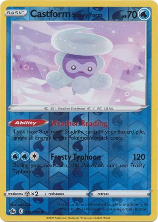 Castform Snowy Form - 34/198 - Common Reverse Holo