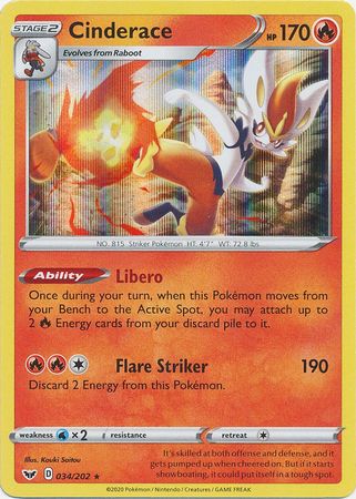 Cinderace - 34/202 - Holo Rare