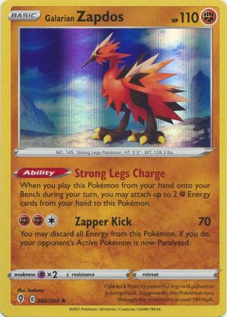 Galarian Zapdos - 82/203 - Holo Rare