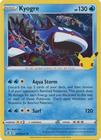 Kyogre - 3/25 - Holo Rare