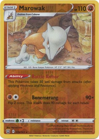 Marowak - 70/163 - Rare Reverse Holo