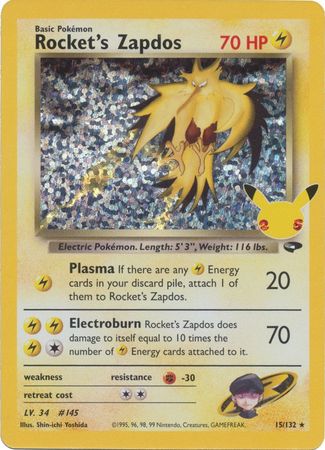 Rocket's Zapdos 25th Celebrations - 15/132 - Holo Rare