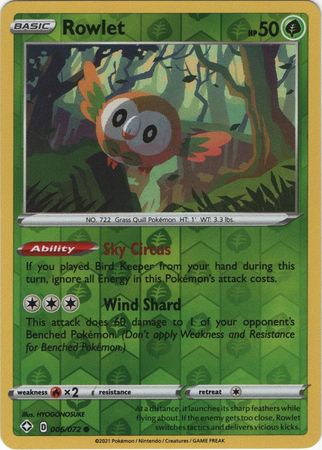 Rowlet - 6/72 - Common Reverse Holo