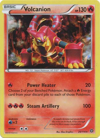 Volcanion - 25/114 - Holo Rare Shattered Holo Theme Deck